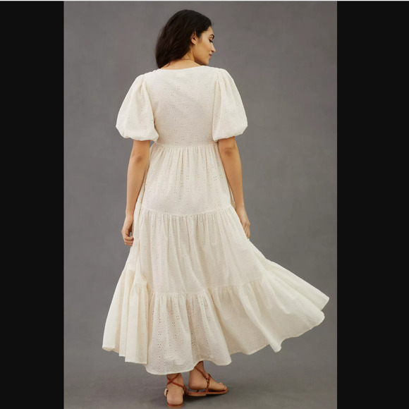 NWT MOTHER V-Neck Short Sleeve White Maxi Dress - Small - Picture 3 of 7